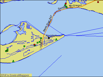 Sanibel, Florida environmental map by EPA