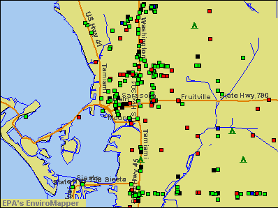 Sarasota, Florida environmental map by EPA