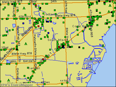 South Miami, Florida environmental map by EPA