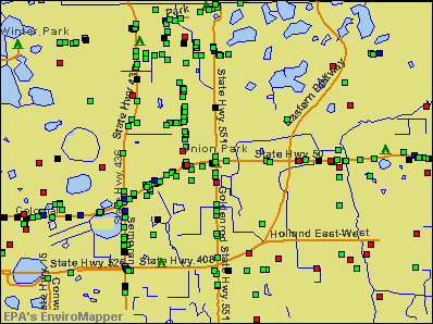 Union Park, Florida environmental map by EPA