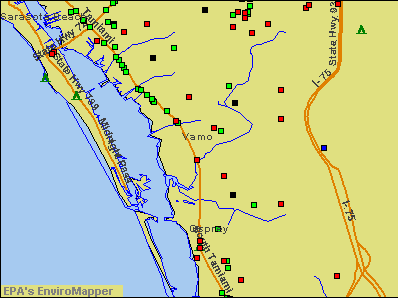 Vamo, Florida environmental map by EPA