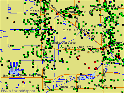 Virginia Gardens, Florida environmental map by EPA