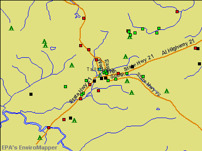 Talladega, Alabama environmental map by EPA