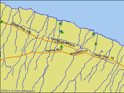 Honokaa, Hawaii environmental map by EPA
