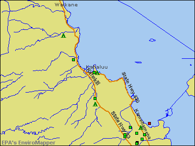 Kahaluu, Hawaii environmental map by EPA