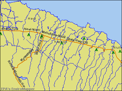 Kapaau, Hawaii environmental map by EPA