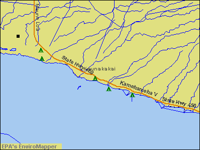Kaunakakai, Hawaii environmental map by EPA