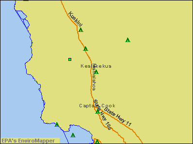 Kealakekua, Hawaii environmental map by EPA
