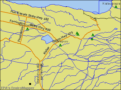 Kualapuu, Hawaii environmental map by EPA