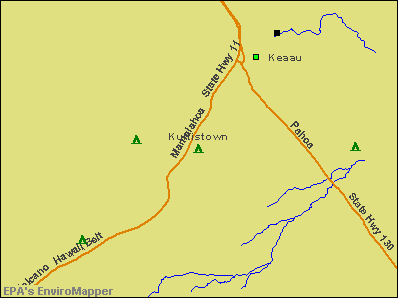 Kurtistown, Hawaii environmental map by EPA