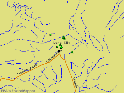 Lanai, Hawaii environmental map by EPA