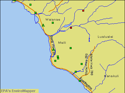 Maili, Hawaii environmental map by EPA