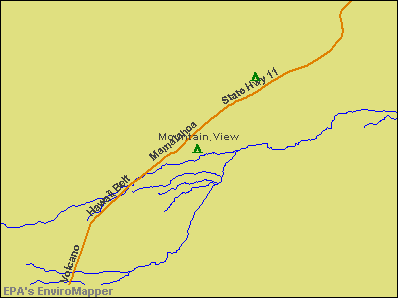 Mountain View, Hawaii environmental map by EPA