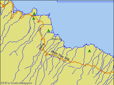 Wailua, Hawaii environmental map by EPA