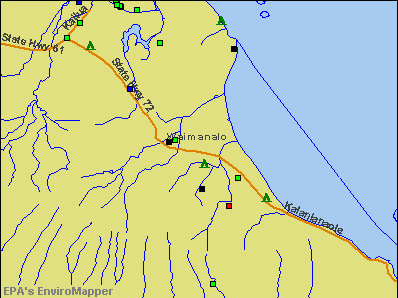 Waimanalo, Hawaii environmental map by EPA