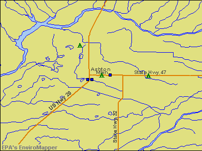 Ashton, Idaho environmental map by EPA