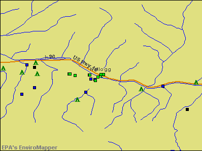 Kellogg, Idaho environmental map by EPA