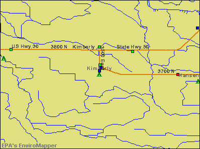 Kimberly, Idaho environmental map by EPA