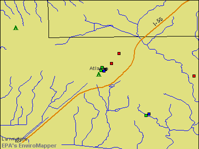 Atlanta, Illinois environmental map by EPA