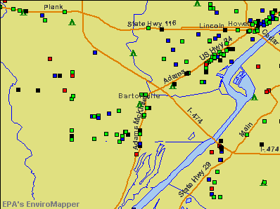 Bartonville, Illinois environmental map by EPA