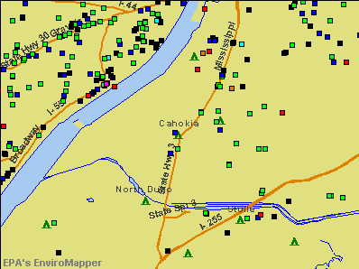 Cahokia, Illinois environmental map by EPA