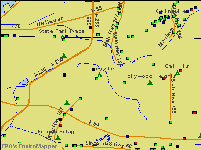 Caseyville, Illinois environmental map by EPA