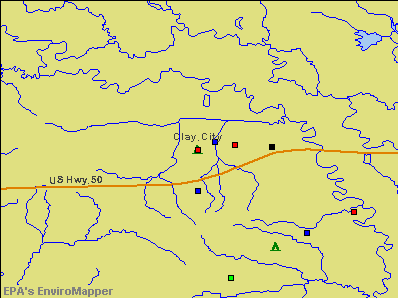 Clay City, Illinois environmental map by EPA