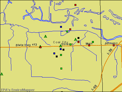 Coal City, Illinois environmental map by EPA