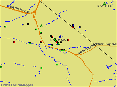Columbia, Illinois environmental map by EPA