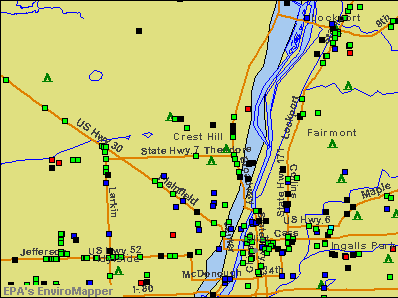 Crest Hill, Illinois environmental map by EPA