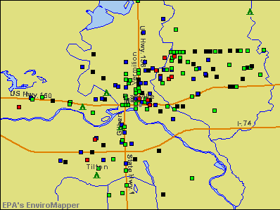 Danville, Illinois environmental map by EPA