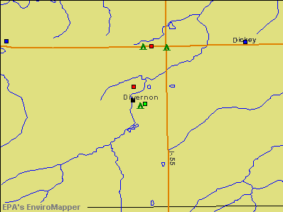 Divernon, Illinois environmental map by EPA