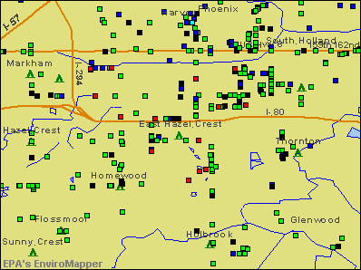 East Hazel Crest, Illinois environmental map by EPA