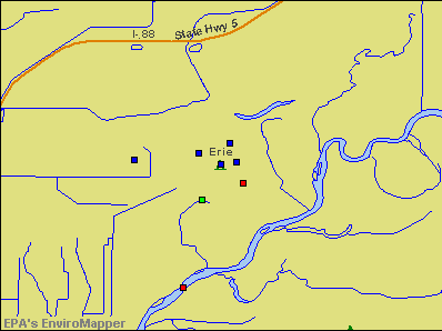 Erie, Illinois environmental map by EPA