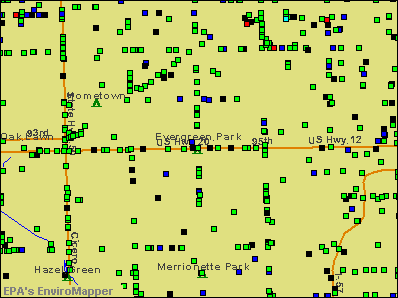 Evergreen Park, Illinois environmental map by EPA