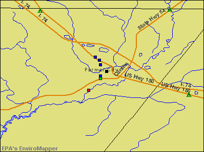 Farmer City, Illinois environmental map by EPA