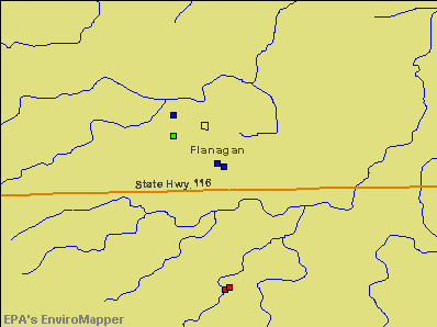 Flanagan, Illinois environmental map by EPA