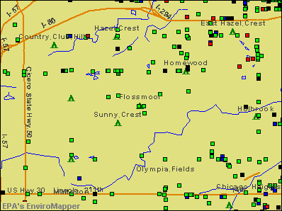 Flossmoor, Illinois environmental map by EPA