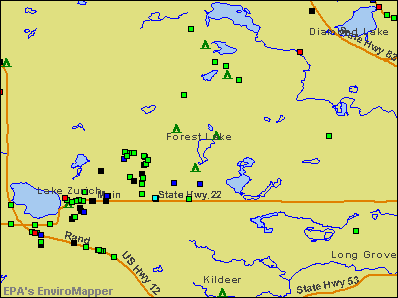 Forest Lake, Illinois environmental map by EPA