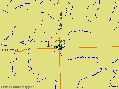 Forrest, Illinois environmental map by EPA