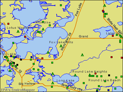 Fox Lake Hills, Illinois environmental map by EPA