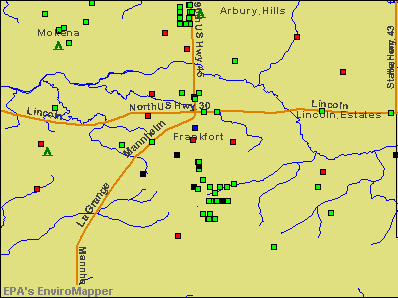Frankfort, Illinois environmental map by EPA