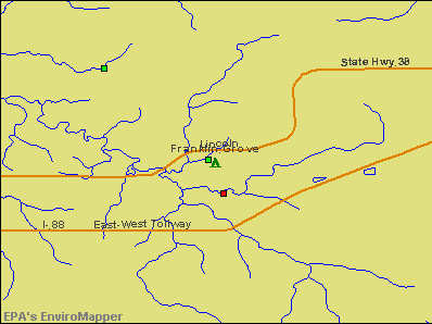 Franklin Grove, Illinois environmental map by EPA