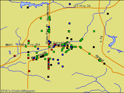 Galesburg, Illinois environmental map by EPA