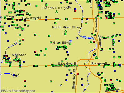 Glen Ellyn, Illinois environmental map by EPA