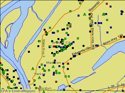Granite City, Illinois environmental map by EPA