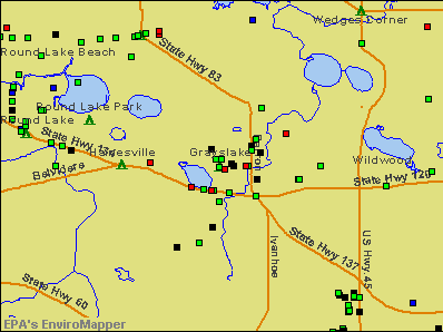 Grayslake, Illinois environmental map by EPA