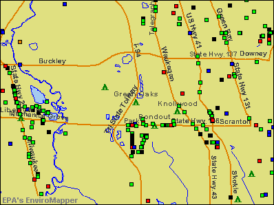 Green Oaks, Illinois environmental map by EPA