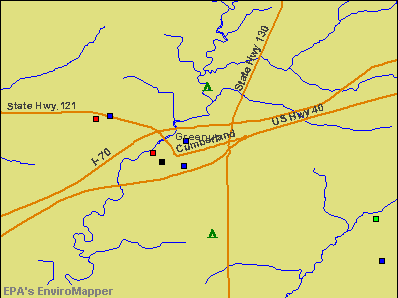 Greenup, Illinois environmental map by EPA