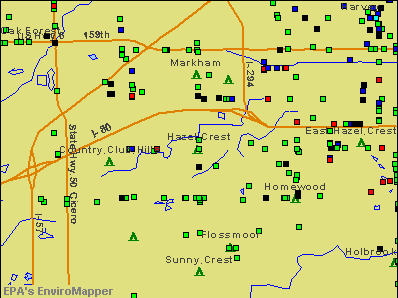 Hazel Crest, Illinois environmental map by EPA